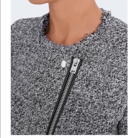 IRO Carlota Asymmetrical Zip Tweed Boucle Jacket sz. 8 - Picture 4 of 12